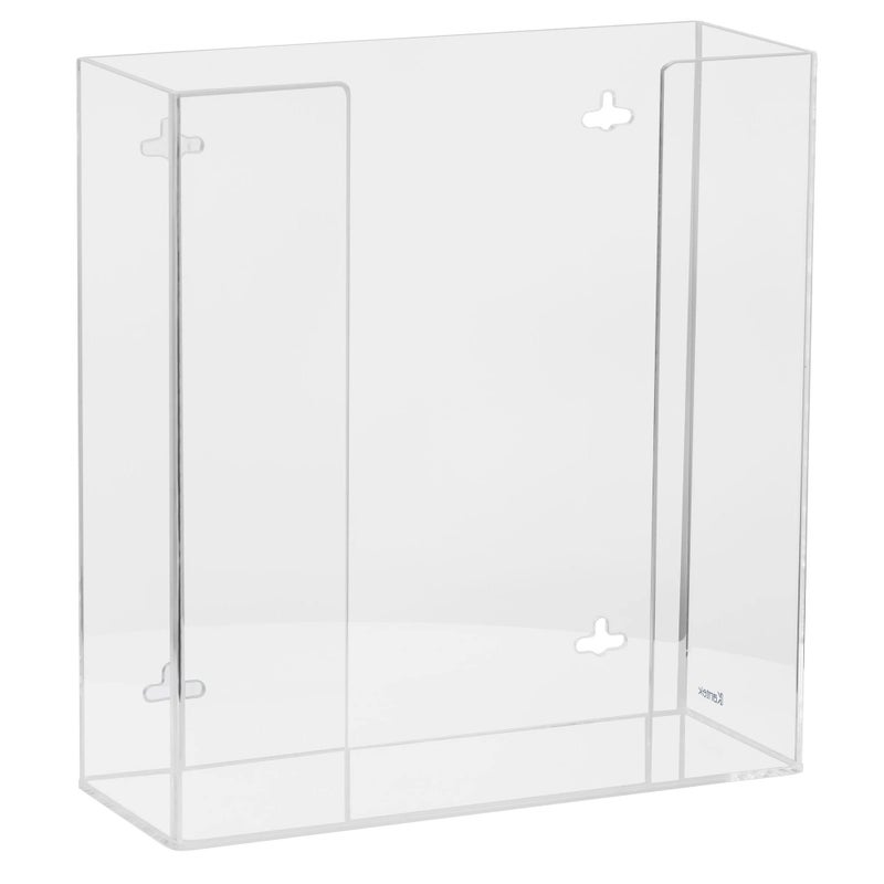 Kantek Wall Mounted Acrylic Glove Box Holder Dispenser  Double (2) Box Capacity  For Use in Food Service  Healthcare  Hospitals  Restaurants  10.3"" x 3.8"" x 10.7""  Clear - Image 1